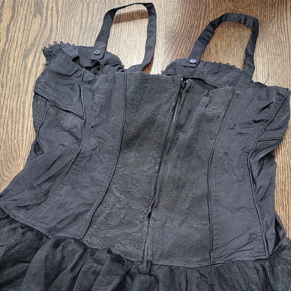 Tripp NYC Black Ruffled Bustier Mini Dress - Picture 2 of 3
